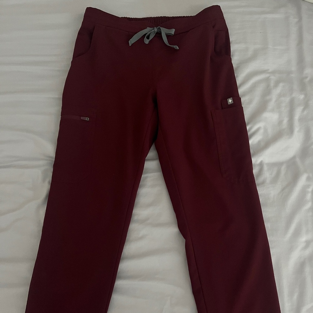 Figs Burgundy Yola Skinny Scrub Pants XSP